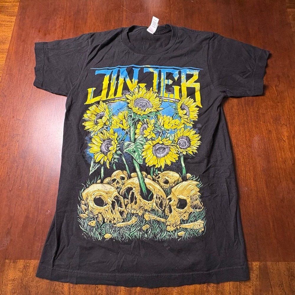 Jinjer Sunflowers Skulls Graphic Metal Band T-Shirt Black Tultex Small
